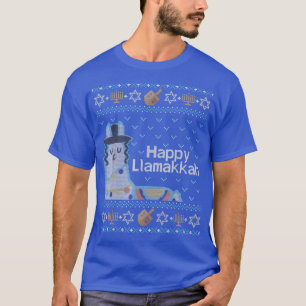 Funny Hanukkah Ugly Sweater Jewish Gift Llama Llam T Shirt