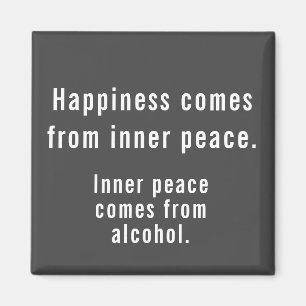 Funny Happny Alcohol Definition Grått och White Magnet