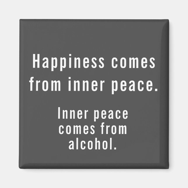 Funny Happny Alcohol Definition Grått och White Magnet (Framsidan)