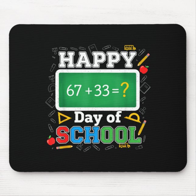 Funny Happy 100 Days Of School Math Teacher Six Se Musmatta (Framsidan)
