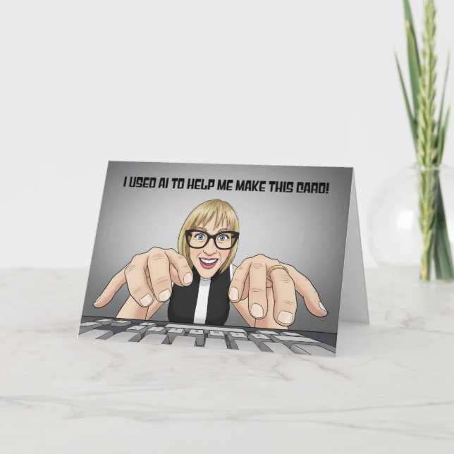 Funny Happy Birthday AI Artificial Intelligence Helgkort (Framsida)