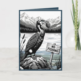 Funny Happy Birthday card for anglers Kort