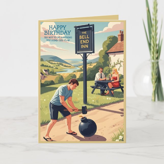 Funny Happy Birthday Drinking Theme Kort (Framsida)