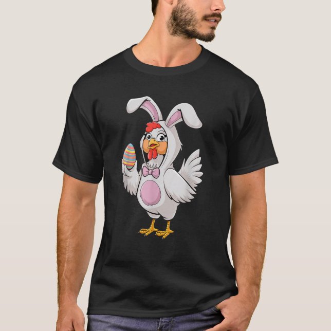 Funny Happy Easter Chicken Bunny Fun Eggs Farm Eas T Shirt (Framsida)
