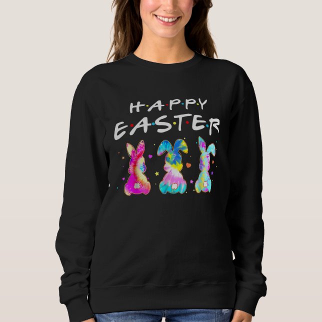 Funny Happy Easter Three Bunny For Friends Easter  T Shirt (Framsida)