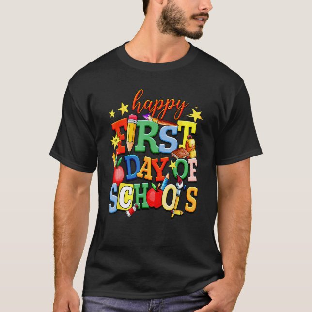 Funny Happy First Day Of School Welcome Back To Sc T Shirt (Framsida)
