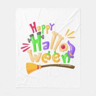 Funny happy halloween-design fleecefilt