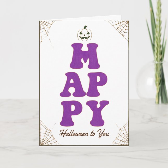 Funny Happy halloween Hälsning-meddelande Kort (Framsida)