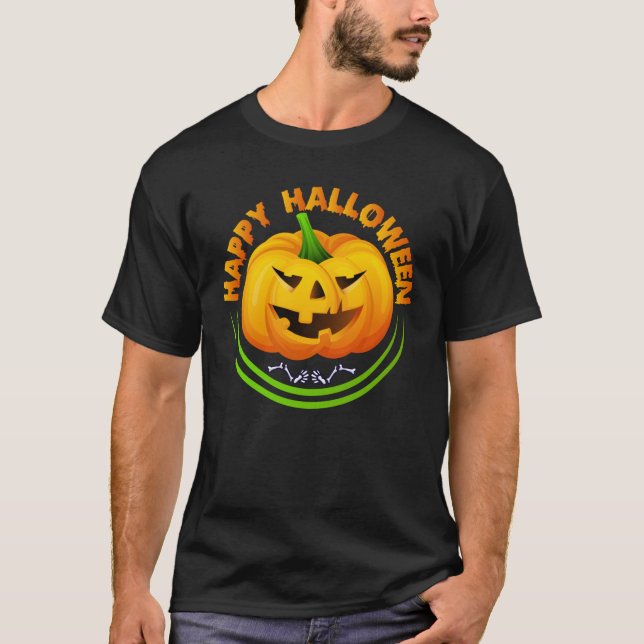 Funny Happy halloween Scary Pumpkin Manar, Shirt T Shirt (Framsida)