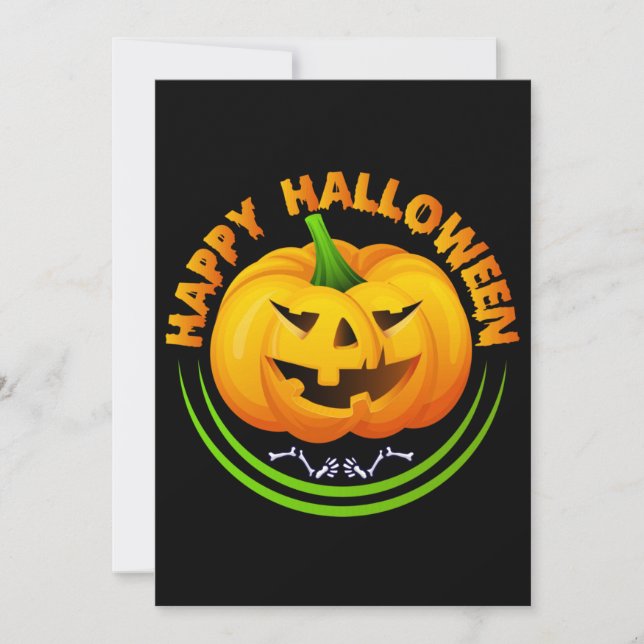 Funny Happy halloween-stift-pumpkin Halloween-kort Julkort (Framsida)