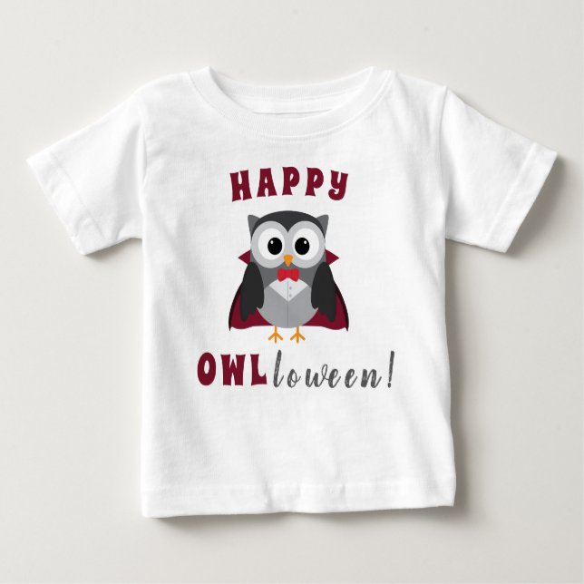 Funny Happy halloween Uggla Vampre Bus eller godis T Shirt (Framsida)
