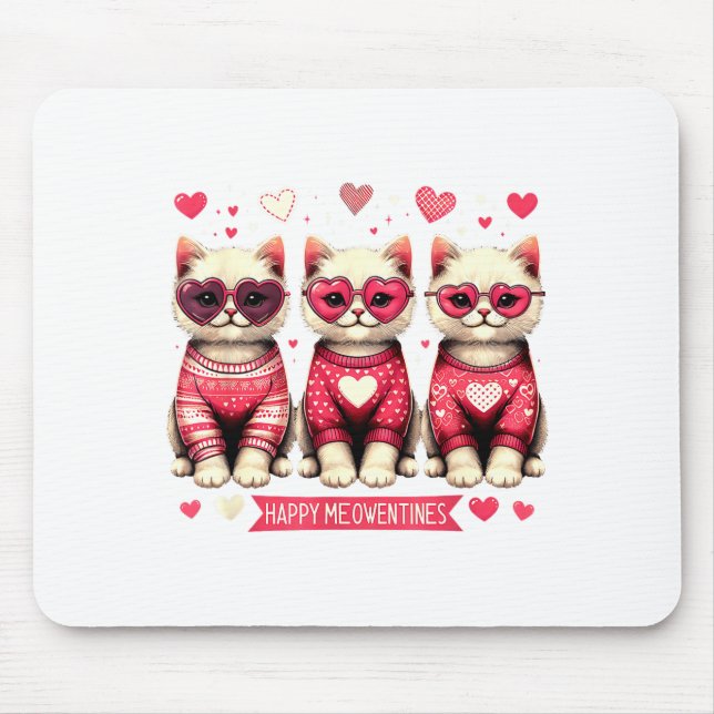 Funny Happy Meowentines Cute Valentine Cats Love C Musmatta (Framsidan)