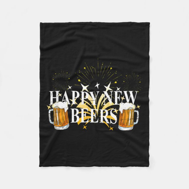 Funny Happy New Beers Drinking 2021 Nye Party Happ Fleecefilt (Framsidan)