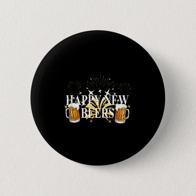 Funny Happy New Beers Drinking 2021 Nye Party Happ Knapp (Framsida)