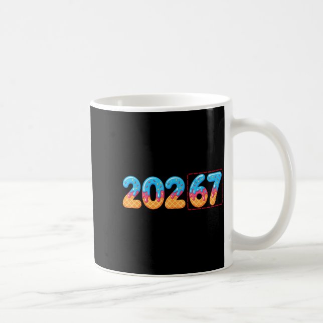 Funny Happy New Year 2026 20267 Ice Cream Drip 67  Kaffemugg (Höger)