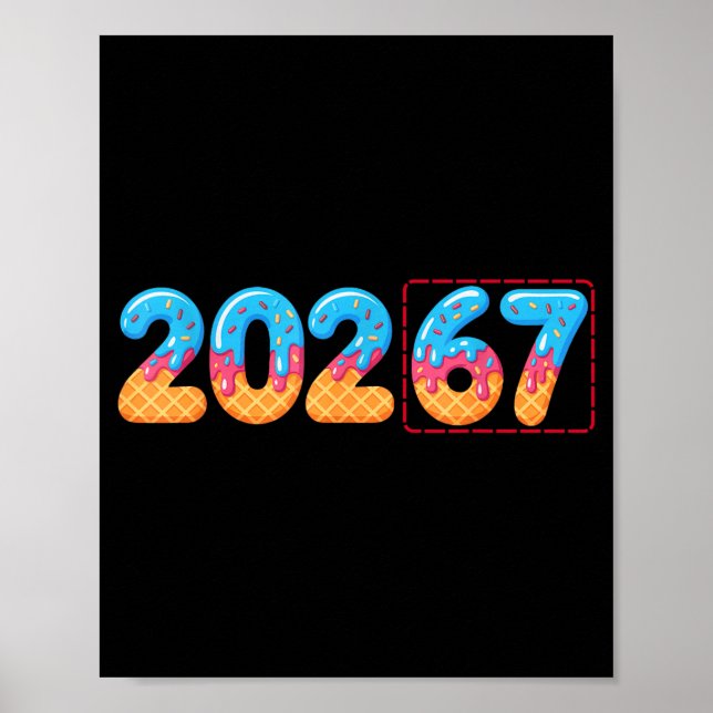 Funny Happy New Year 2026 20267 Ice Cream Drip 67  Poster (Framsidan)
