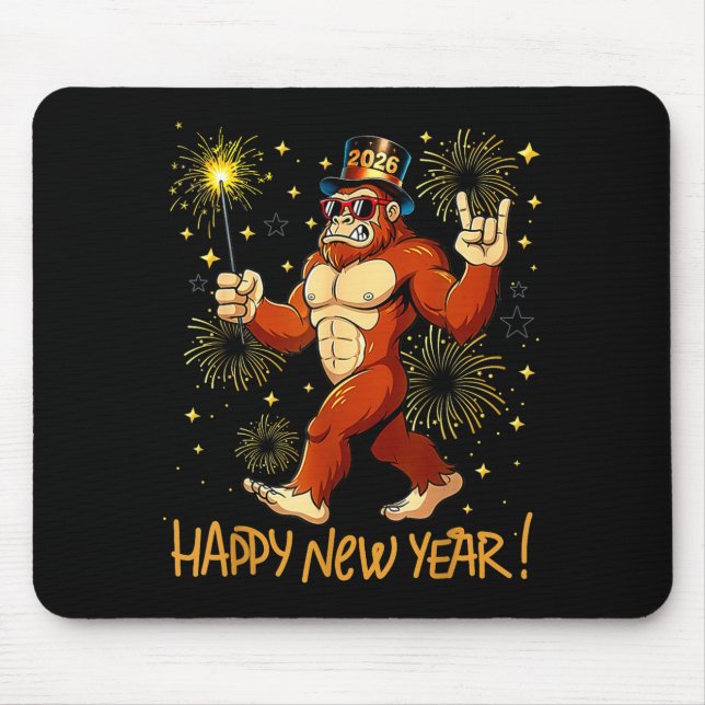 Funny Happy New Year 2026 Bigfoot Lovers New Years Musmatta (Framsidan)