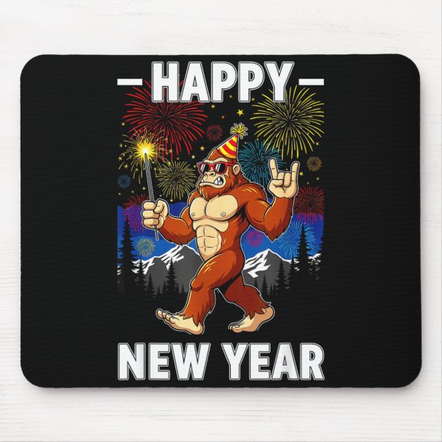 Funny Happy New Year 2026 Bigfoot Lovers New Years Musmatta (Framsidan)