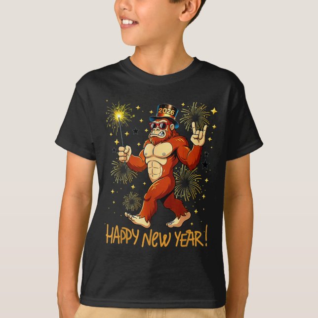 Funny Happy New Year 2026 Bigfoot Lovers New Years T Shirt (Framsida)