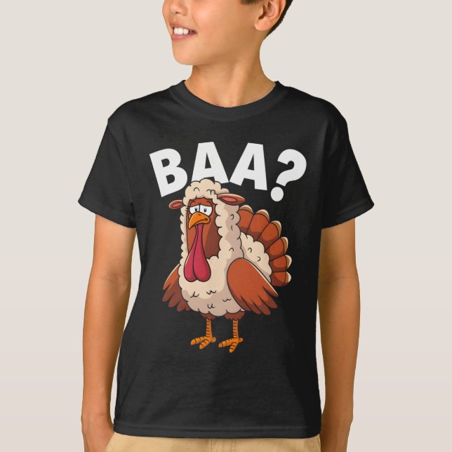 Funny Happy Thanksgiving Turkey A Lamb Costume  T Shirt (Framsida)