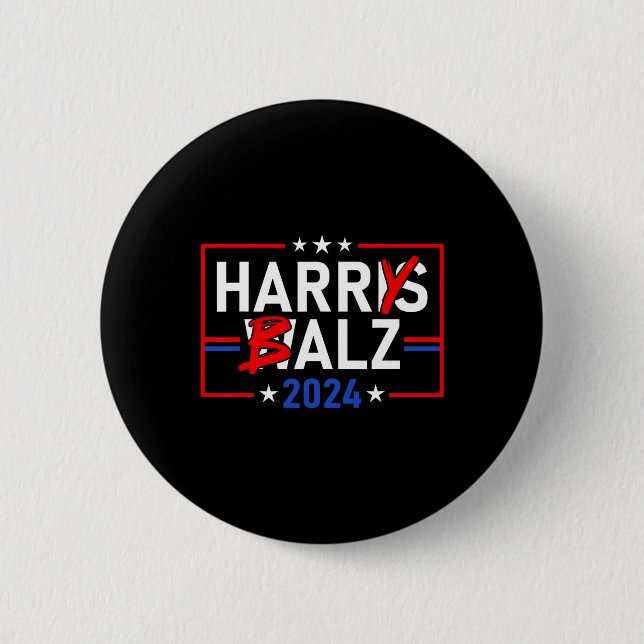 Funny Harris W 24 Harry B 2024 Meme Democratics Vo Knapp (Framsida)