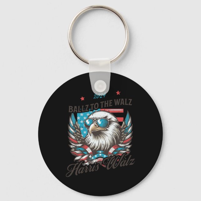 Funny Harris Walz 2024 Ballz till valen i Walz Nyckelring (Framsida)