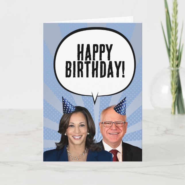 Funny Harris Walz Birthday Card Kort (Framsida)
