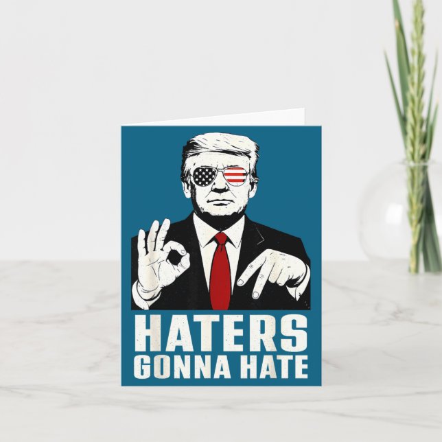Funny Haters Gonna Hate 6 7 President 67 Trump Six Kort (Framsida)