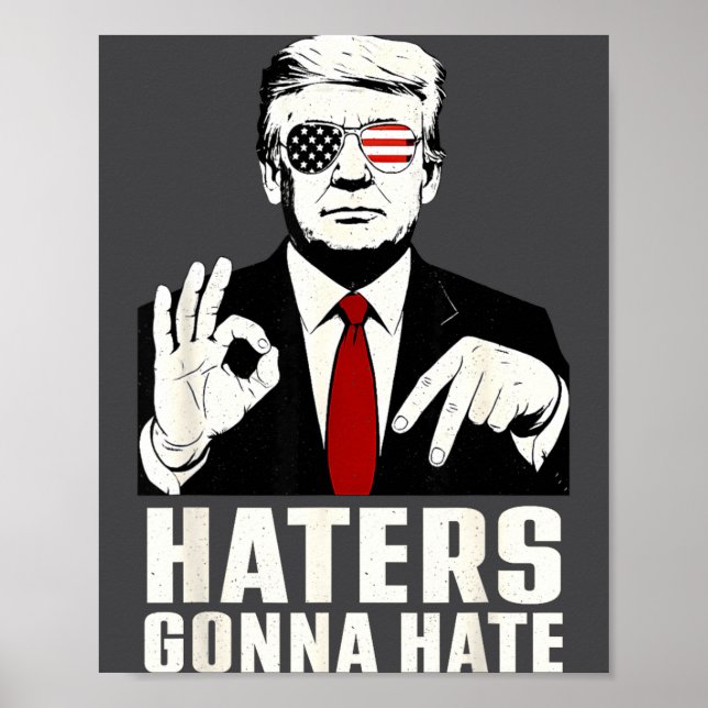 Funny Haters Gonna Hate 6 7 President 67 Trump Six Poster (Framsidan)
