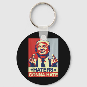 Funny Haters Gonna Hate Donald Trump Mitten Finger Nyckelring