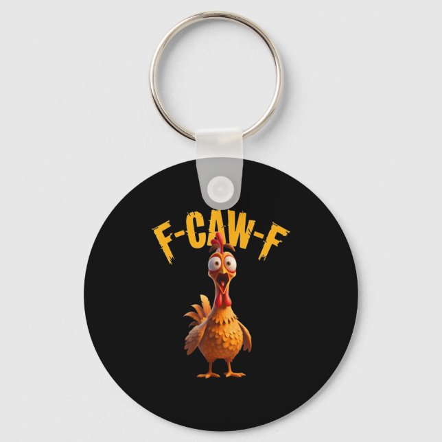 Funny Haunted Chicken F-caw-f Tee Nyckelring (Framsida)