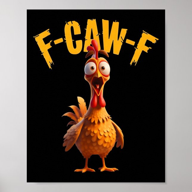 Funny Haunted Chicken F-caw-f Tee Poster (Framsidan)