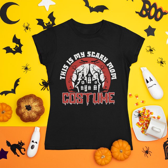Funny Haunted House Halloween Mamma T-Shirt (Skapare uppladdad)