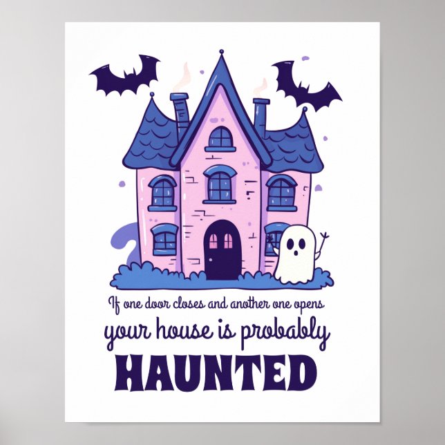 Funny Haunted House Quote Horror Movie Halloween Poster (Framsidan)