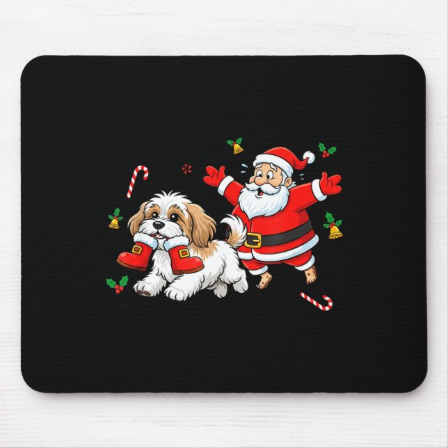 Funny Havanese Santa Claus Boots Christmas Womens  Musmatta (Framsidan)