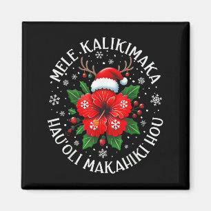 Funny Hawaii Santa Julafton Träd Surfing Vacation Magnet