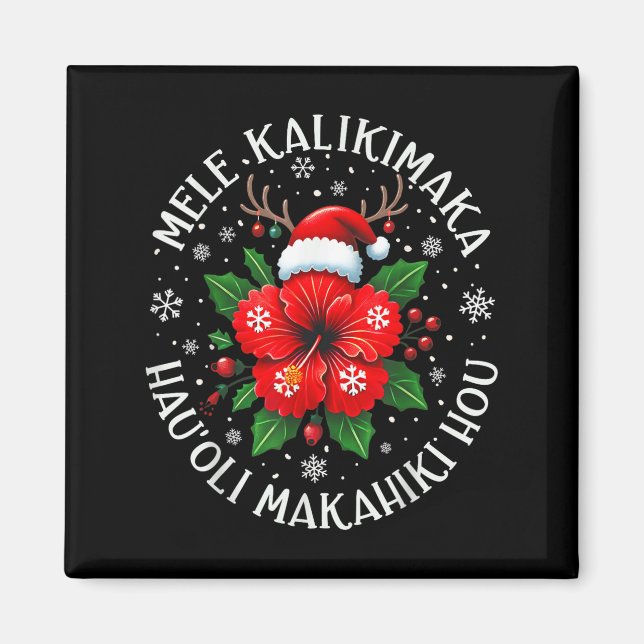 Funny Hawaii Santa Julafton Träd Surfing Vacation  Magnet (Framsidan)