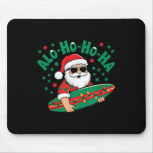 Funny Hawaiian Alo-ho-ho-ha Santa Surfing Christma Musmatta