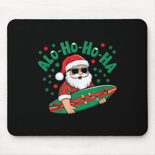 Funny Hawaiian Alo-ho-ho-ha Santa Surfing Christma Musmatta (Framsidan)