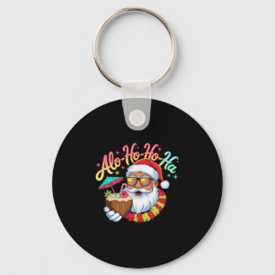 Funny Hawaiian Alo-ho-ho-ha Santa Surfing Christma Nyckelring