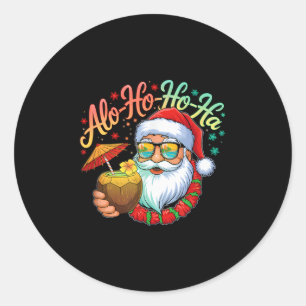 Funny Hawaiian Alo-ho-ho-ha Santa Surfing Christma Runt Klistermärke