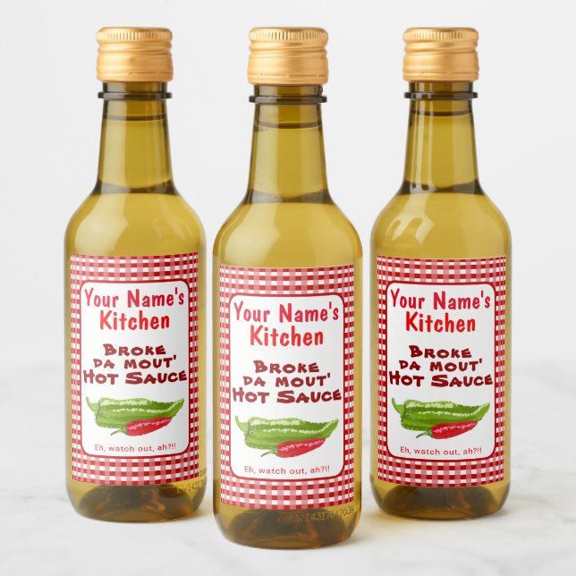 Funny Hawaiian Homemade Hett Sauce Chili Pepper Ar Vinetikett (Flaskor)