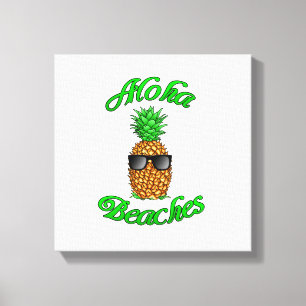 Funny Hawaiian Pineapple Aloha Beacher Canvastryck