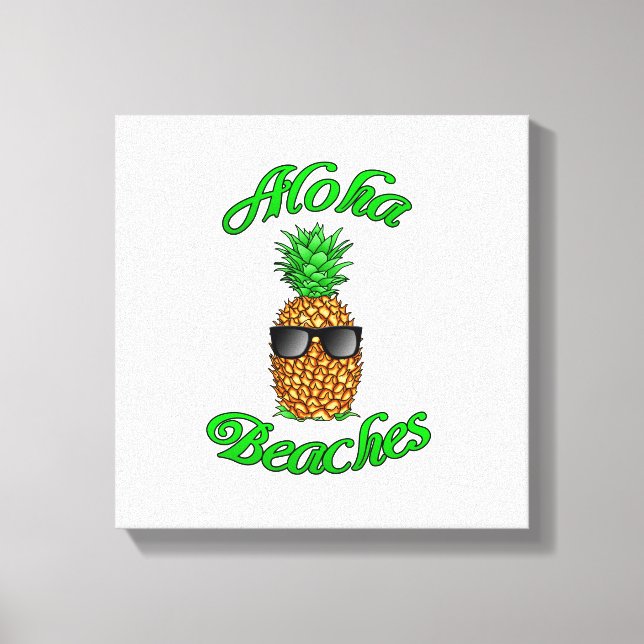 Funny Hawaiian Pineapple Aloha Beacher Canvastryck (Framsida)