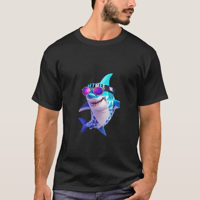 Funny Hawaiian Shark Drink Coconut" T-Shirt (Framsida)