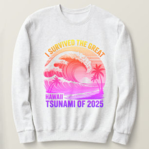 Funny Hawaiian Tsunami Survivor Shirt - 2025 Lång Ärmad Tröja