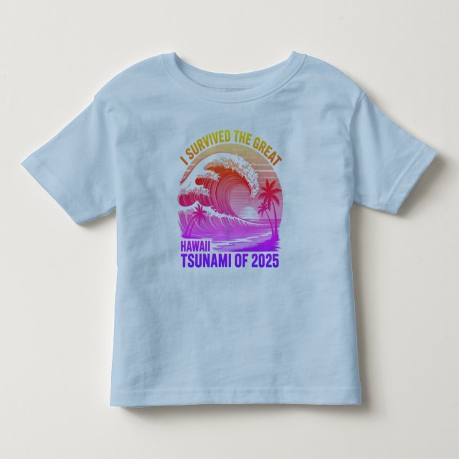 Funny Hawaiian Tsunami Survivor Shirt - 2025 T (Framsida)