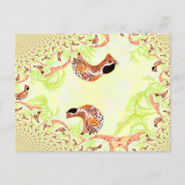 Funny Hazel Grouse Illustration Collage Vykort