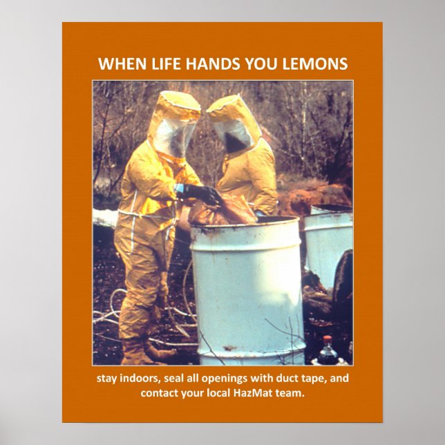 Funny Hazmat Biohazard Safety Adress Poster (Framsidan)
