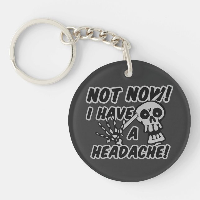 Funny Headache Skull nyckelring (Framsidan)